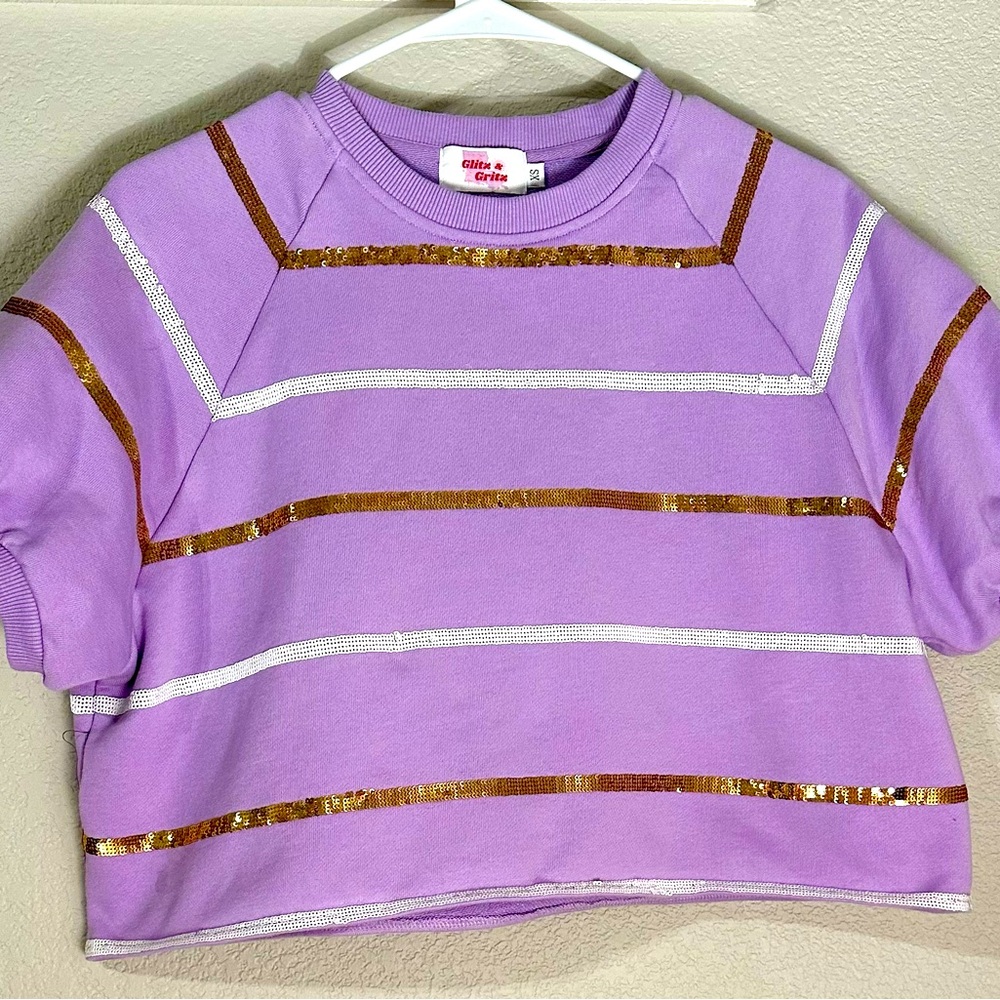 Purple and Gold Striped Top
